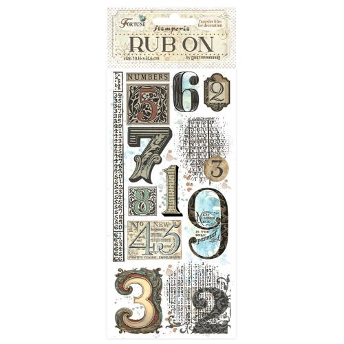 Stamperia Fortune Rub-On 4x8,5 Inch Numbers (DFLRB89)