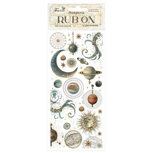 Stamperia Fortune Rub-On 4x8,5 Inch Planets and Moon (DFLRB91)