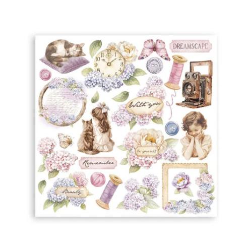 Stamperia Quiet Days Rub-On 6,1x6,1 Inch Assortment (6pcs) (DFLRBX01)