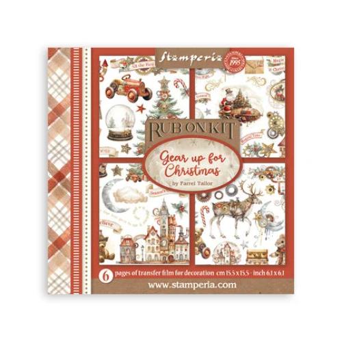 Stamperia Gear up for Christmas Rub-On 6,1x6,1 Inch Assortment (6pcs) (DFLRBX03)