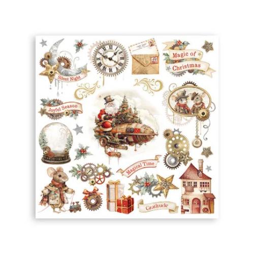 Stamperia Gear up for Christmas Rub-On 6,1x6,1 Inch Assortment (6pcs) (DFLRBX03)