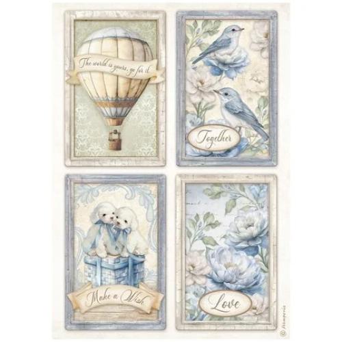 Stamperia Timeless A4 Rice Paper 4 Cards (6pcs) (DFSA41039)