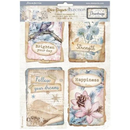 Stamperia Create Happiness Dewdrops A4 Rice Paper Selection (6pcs) (DFSA4XDD)