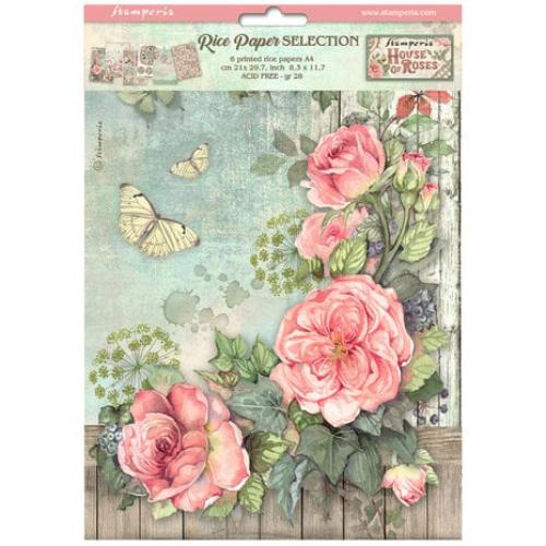 Stamperia House of Roses A4 Rice Paper Selection (6pcs) (DFSA4XHR)