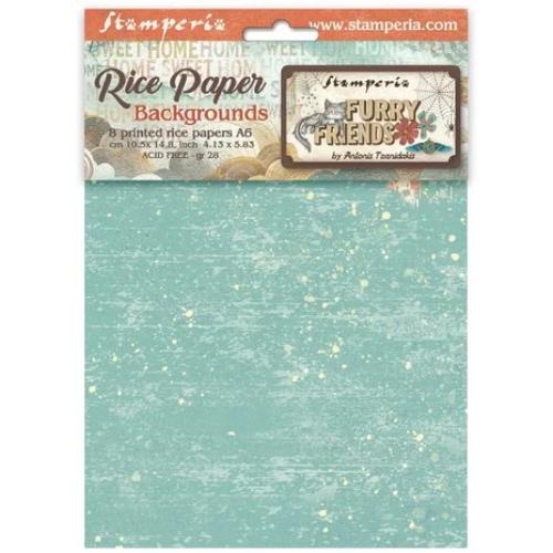 Stamperia Furry Friends A6 Rice Paper Backgrounds (8pcs) (DFSAK6046)