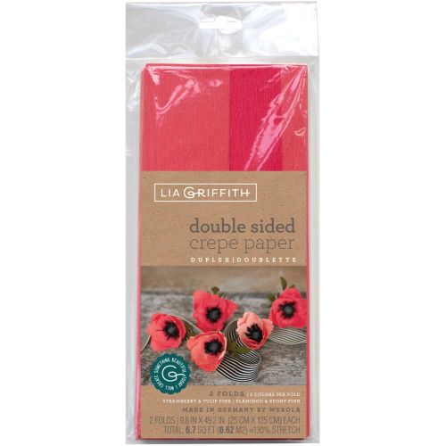 Double-Sided Extra Fine Crepe Paper 2/Pkg Strawberry/Tulip Pink & Flamingo/Peony