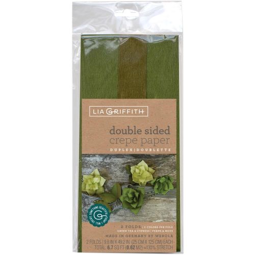 Double-Sided Extra Fine Crepe Paper 2/Pkg Green Tea/Cypress & Ferns/Moss