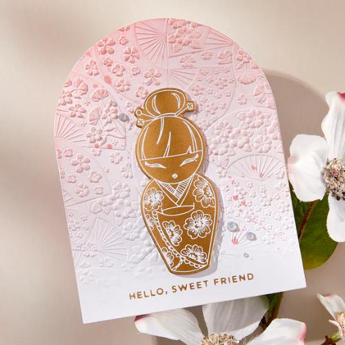 Spellbinders - Floral Fans 3D Embossing Folder from the Spring in Kyoto Collection by Alex Syberia Designs