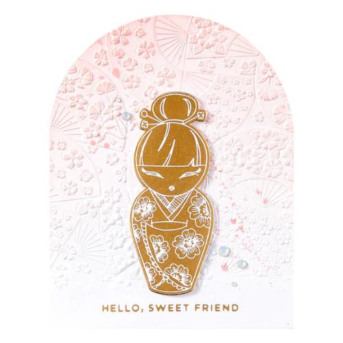 Spellbinders - Floral Fans 3D Embossing Folder from the Spring in Kyoto Collection by Alex Syberia Designs