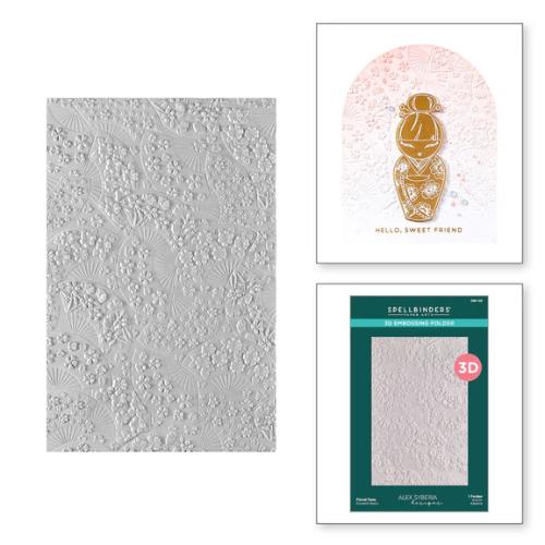 Spellbinders - Floral Fans 3D Embossing Folder from the Spring in Kyoto Collection by Alex Syberia Designs