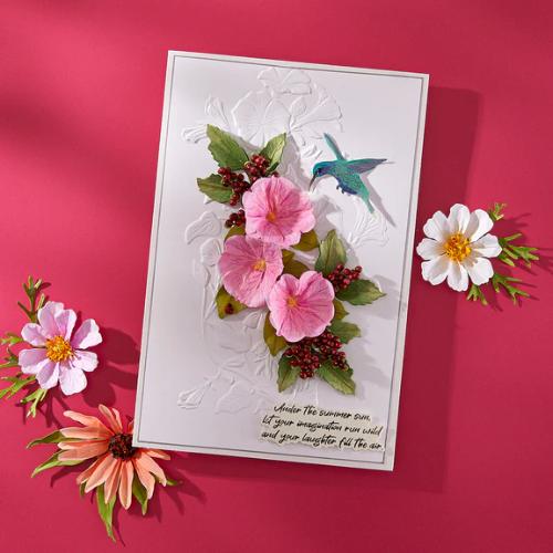 Spellbinders - Petunia Cascade 3D Embossing Folder from the Summer Solstice Garden Collection by Susan Tierney-Cockburn