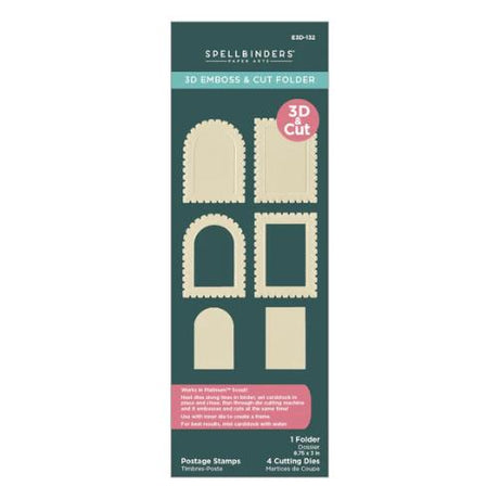 Spellbinders - Postage Stamps 3D Emboss & Cut Folder from the Holiday Magic Collection