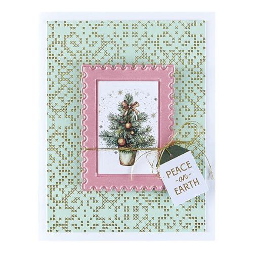 Spellbinders - Postage Stamps 3D Emboss & Cut Folder from the Holiday Magic Collection