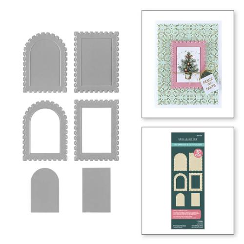 Spellbinders - Postage Stamps 3D Emboss & Cut Folder from the Holiday Magic Collection