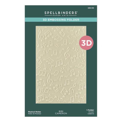 Spellbinders - Musical Notes 3D Embossing Folder from the Bibi's Musical Notes Collection by Bibi Cameron