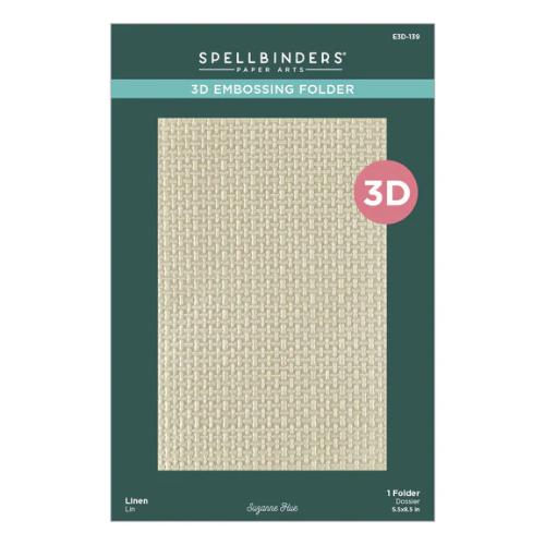Spellbinders - Linen 3D Embossing Folder from the Texture & Foliage Collection by Suzanne Hue