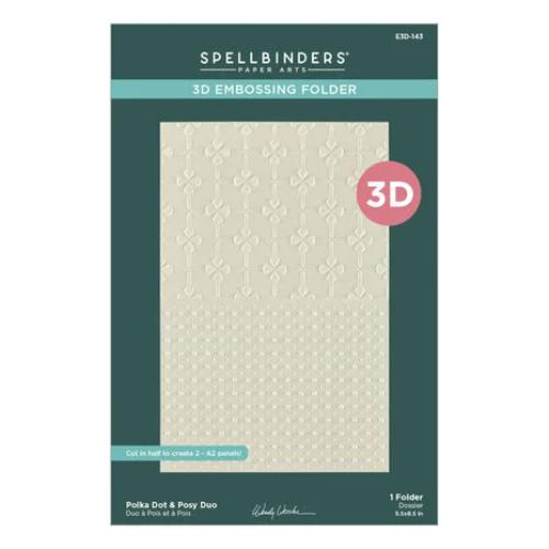 Spellbinders - Polka Dot & Posy Duo 3D Embossing Folder from the Tabbed Classics Collection by Wendy Vecchi
