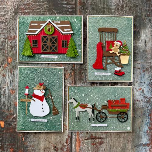 Spellbinders - Country Christmas 3D Embossing Folder from the Country Christmas Collection by Annie Williams