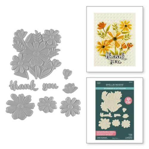 Spellbinders - Thank You Bouquet 3D Emboss & Cut Folder from the Tabbed Classics Collection by Wendy Vecchi