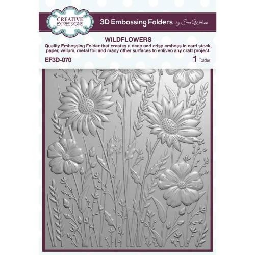 Creative Expressions Wildflowers 5 in x 7 in 3D Embossing Folder