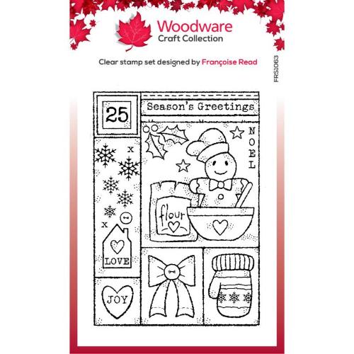 Woodware Clear Singles Winter Sampler 4 in x 6 in Stamp Set