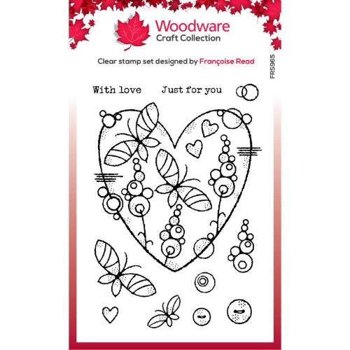Woodware Clear Singles Butterfly Heart 4 in x 6 in Stamp