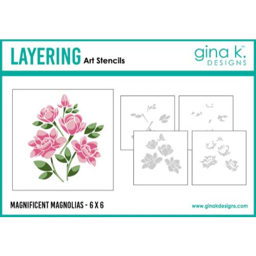 Gina K Designs STENCIL- Magnificent Magnolias Layering Stencil