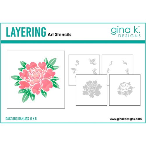 Gina K Designs - STENCIL- Dazzling Dahlia