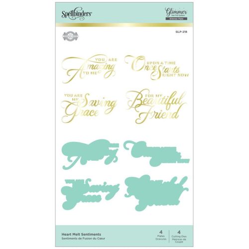 Spellbinders - Heart Melt Sentiments Glimmer Hot Foil Plate & Die Set from Becca Feeken