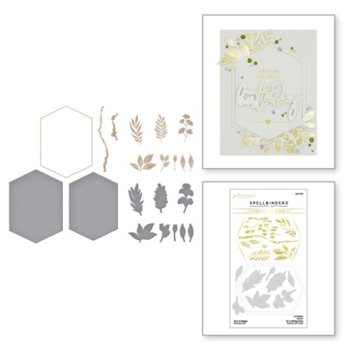 Spellbinders - Geo Foliage Glimmer Hot Foil Plate & Die Set by Yana Smakula