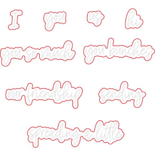 Honey Bee Stamps - Love Love Love Sentiments - Honey Cuts