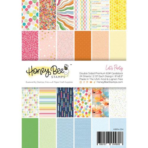 Honey Bee Stamps - Let's Party Paper Pad 6x8.5 - 24 Double Sided Sheets