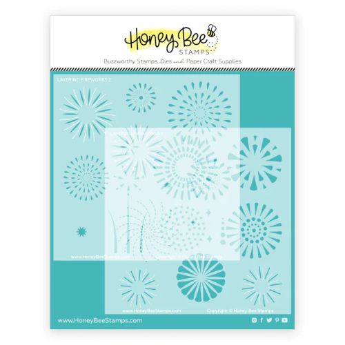 Honey Bee Stamps - Layering Fireworks | Stencils | Set of 2
