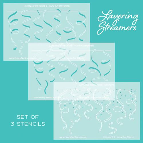 Honey Bee Stamps - Layering Streamers (Set Of 3) | A2 Stencils