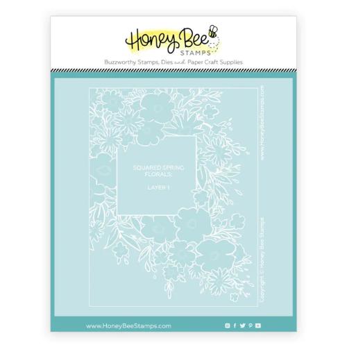 Honey Bee Stamps - Squared Spring Florals - Set of 6 Coordinating Stencils