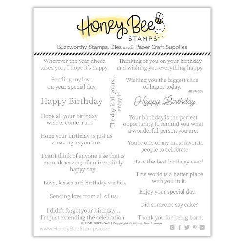Honey Bee Stamps - Inside: Birthday Sentiments | 6x6 Stamp Set