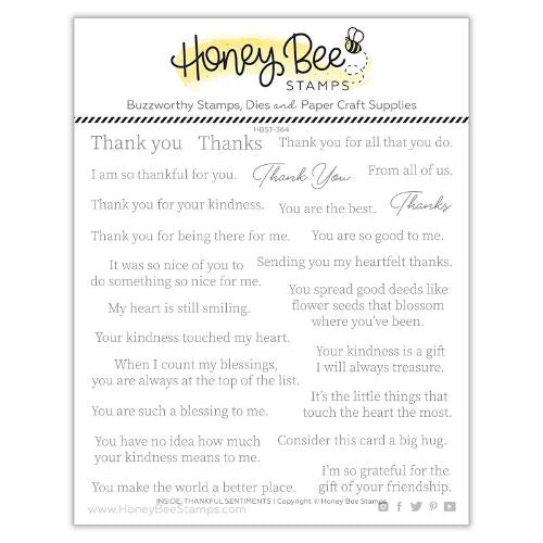 Honey Bee Stamps - Inside: Thankful Sentiments | 6x6 Stamp Set