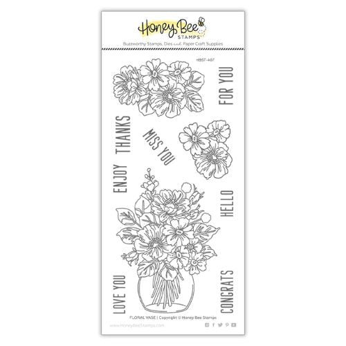 Honey Bee Stamps - Floral Vase | 4x8 Stamp Set