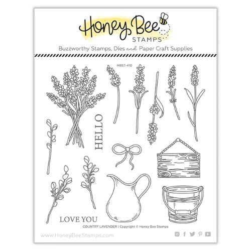 Honey Bee Stamps - Country Lavender | 6x6 Stamp Set