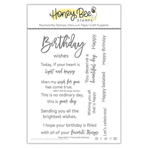 Honey Bee Stamps - Birthday Wishes | 4x6 Stamp Set