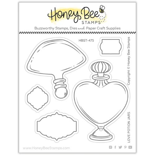 Honey Bee Stamps - Love Potion Jars - 4x4 Stamp Set