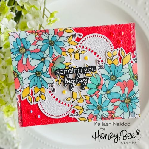 Honey Bee Stamps - Daisy Layers Bouquet - 6x8 Stamp Set