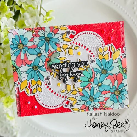 Honey Bee Stamps - Daisy Layers Bouquet - 6x8 Stamp Set
