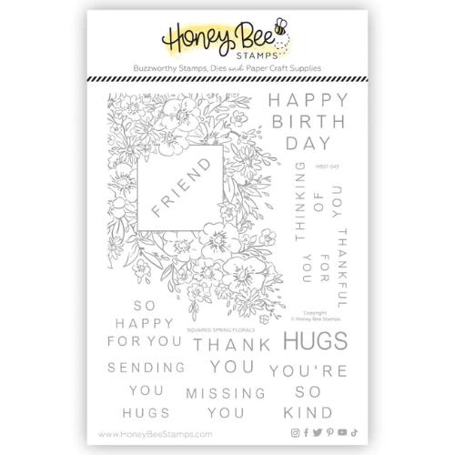 Honey Bee Stamps - Squared Spring Florals 6x8 Stamp Set