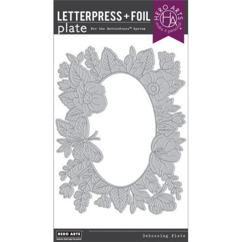 Hero Arts - Floral Frame BetterPress + Foil Plate from the Lovely Letterpress Collection