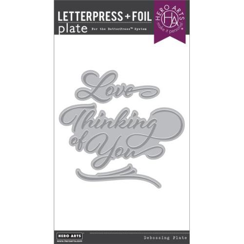 Hero Arts - Love & Thinking of You BetterPress + Foil Plates from the Lovely Letterpress Collection
