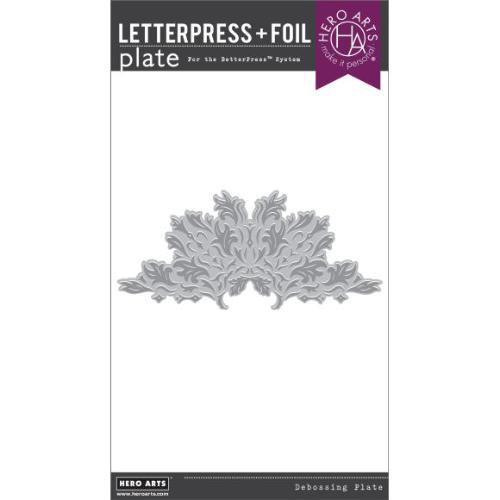 Hero Arts - Lavish Flourish BetterPress + Foil Plate from the Lovely Letterpress Collection