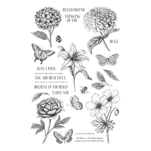 Spellbinders - Beautiful Blooms Stamp and Die Bundle by Simon Hurley - Postage as per Actual