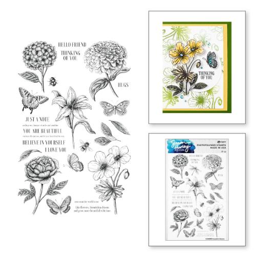 Spellbinders - Beautiful Blooms Stamp and Die Bundle by Simon Hurley - Postage as per Actual