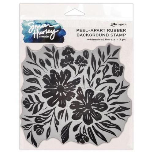 Simon Hurley create. Background Stamp 6"X6" Whimsical Florals